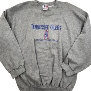 Vintage Tennessee Oilers Logo Athletic NFL Crewneck Sweatshirt Embroidered XL